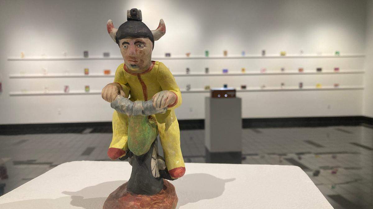 South Puget Sound Community College professor Joe Batt’s whimsical ceramic sculptures generally attract a lot of attention — and a lot of bids in the silent auction.