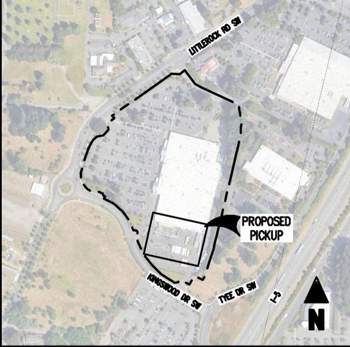 The map shows the proposed pickup location.