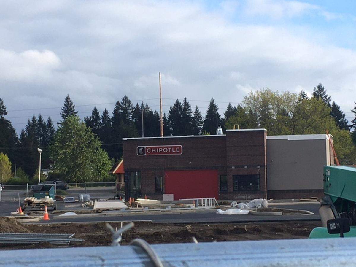 A Chipotle Mexican Grill restaurant is nearly complete on Pacific Avenue in Lacey.