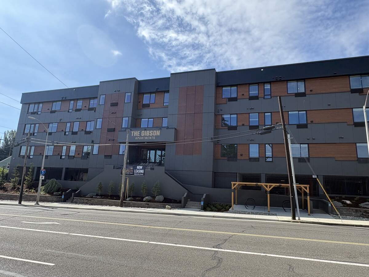The Gibson, a former office building at 505 Union Ave. has been converted into 65 units of affordable housing.