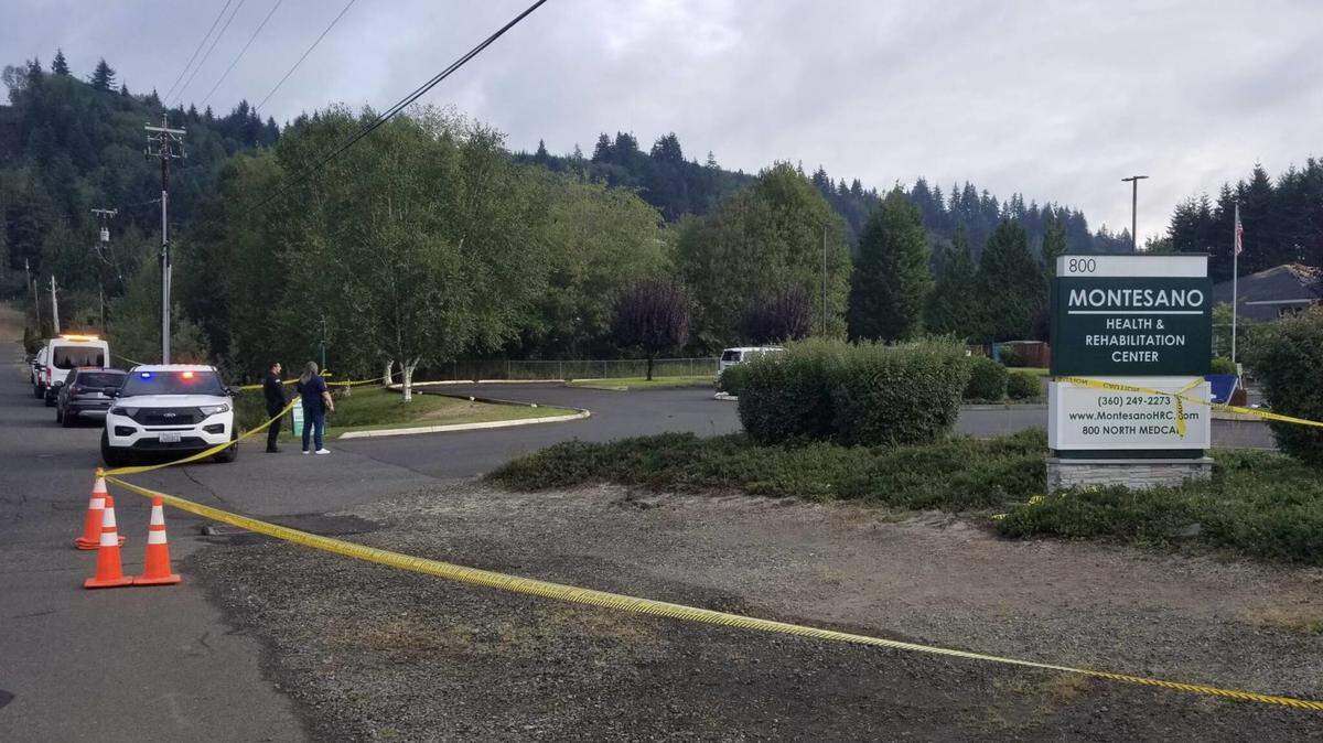 The Montesano Health and Rehabilitation Center was cordoned off Thursday morning, Sept. 15, 2022, following a fire on Wednesday, Sept. 14.