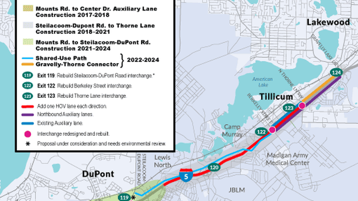Nighttime closures coming to I-5 lanes and ramps north of Thurston County this week