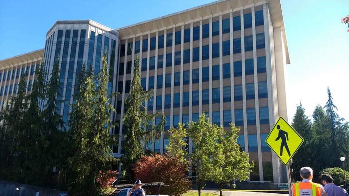 The state Highways and Licensing building remained closed Thursday after a sewage backup resulted in flooding and closed the building on Tuesday.