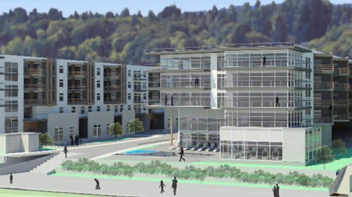 A rendering of West Bay Yards, a 478-unit mixed-use development that has been proposed on Budd Inlet’s West Bay.