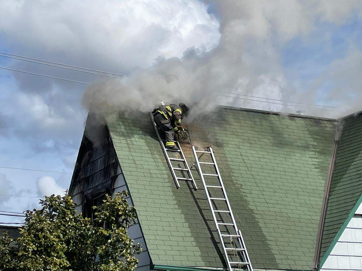 Fire crews in Mason County responded to a fire in a large house in downtown Shelton on March 14.