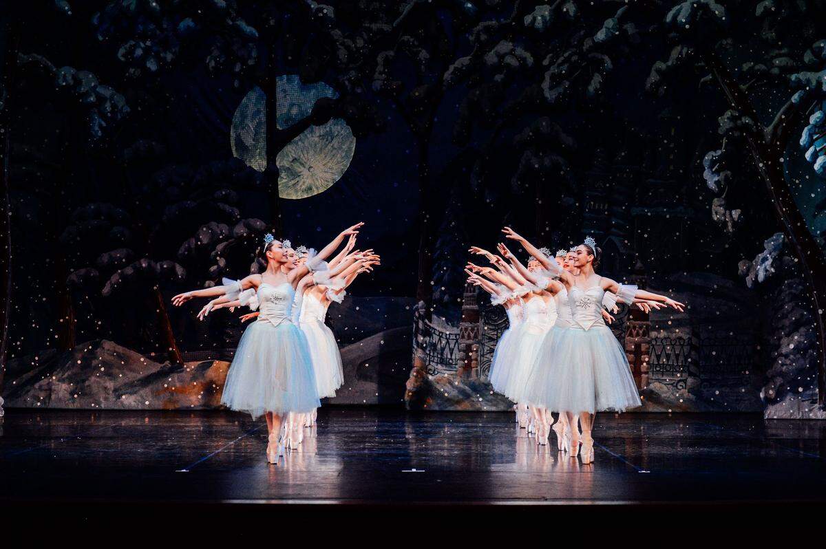 The Waltz of the Snowflakes concludes Act 1 of the Tchaikovsky ballet.