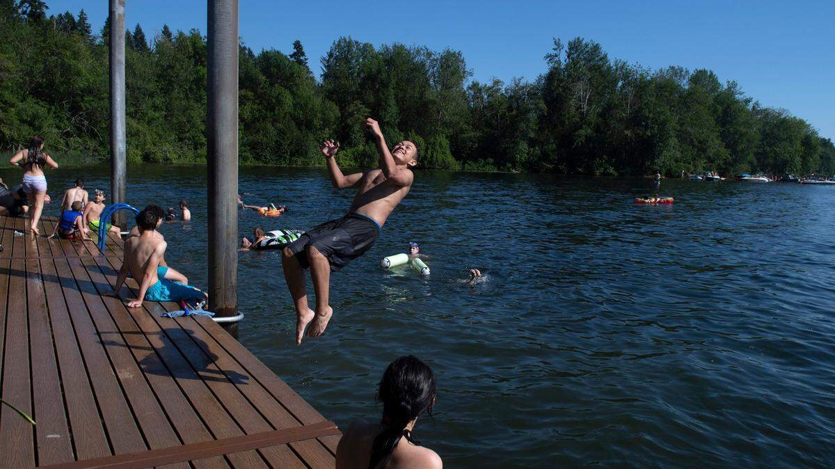 High levels of a fecal coliform were found in the water at Kenneydell Beach on Black Lake, prompting officials to post warning signs for people to stay out of the water. 