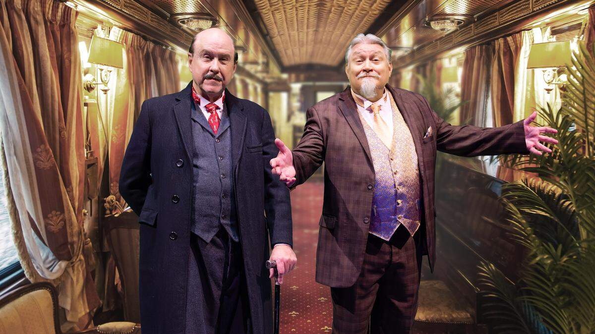 Harlequin Productions’ “Murder on the Orient Express,” opening Friday, Oct. 3, features John Serembe, left, as Hercule Poirot and Russ Holm as Monsieur Bouc, a friend of the detective.