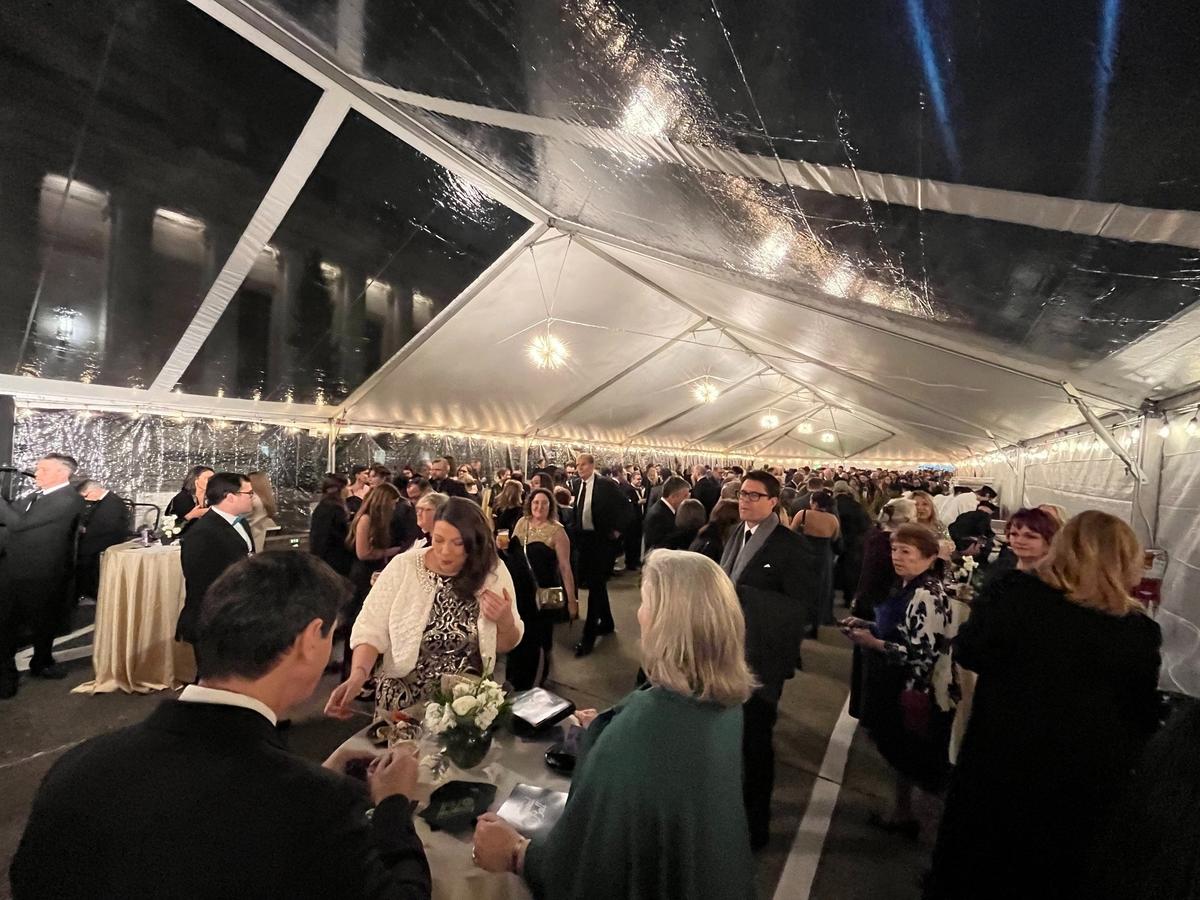 Officials and the public crowded into the tents set up between the Legislative Building and the Temple of Justice for the inaugural ball celebrating the election of Gov. Bob Ferguson.