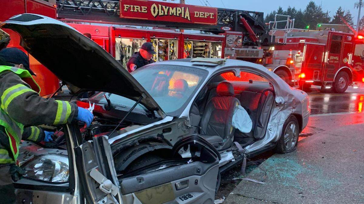 The Olympia Fire Department responded to a hit-and-run collision on Sunday evening on the city’s west side. 