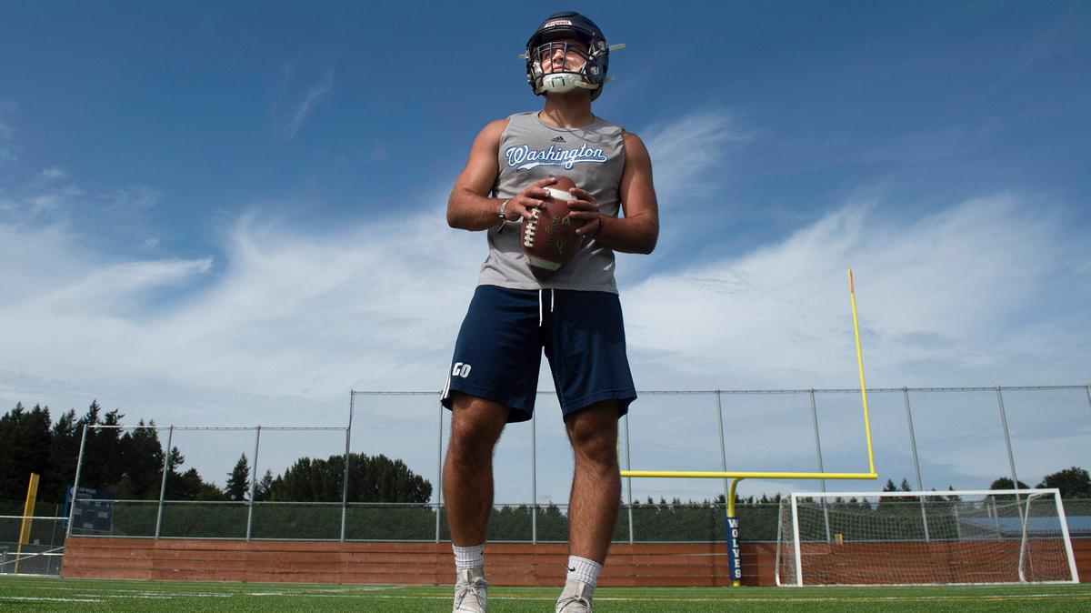 Black Hills senior Zach Loveless during football practice at Black Hills High School in Tumwater on Friday, Aug. 23, 2019.