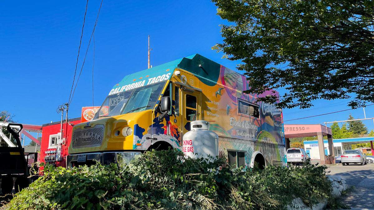 Tacos California, a Mexican food truck company, has one of its five trucks stationed with other food trucks near the intersection of Fourth Avenue East and Plum Street Southeast in downtown Olympia.