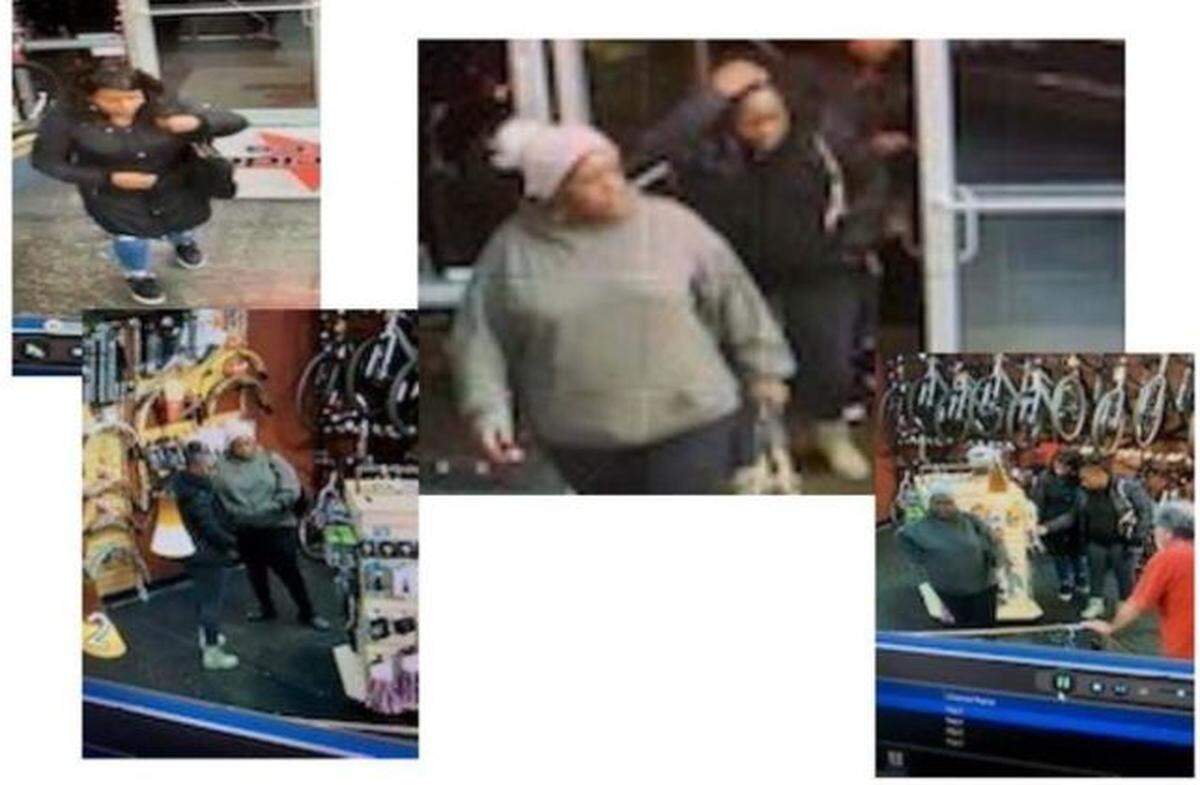 The women stole about $2,000 in merchandise from Joy Ride Bikes on Ruddell Road about 6:40 p.m. Nov. 25, according to the Lacey Police Department.