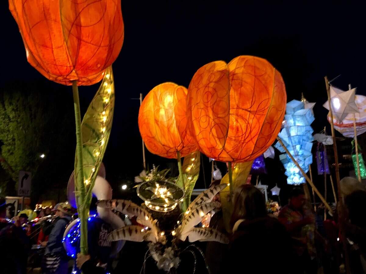The 2017 Luminary Procession makes its way through downtown Olympia.