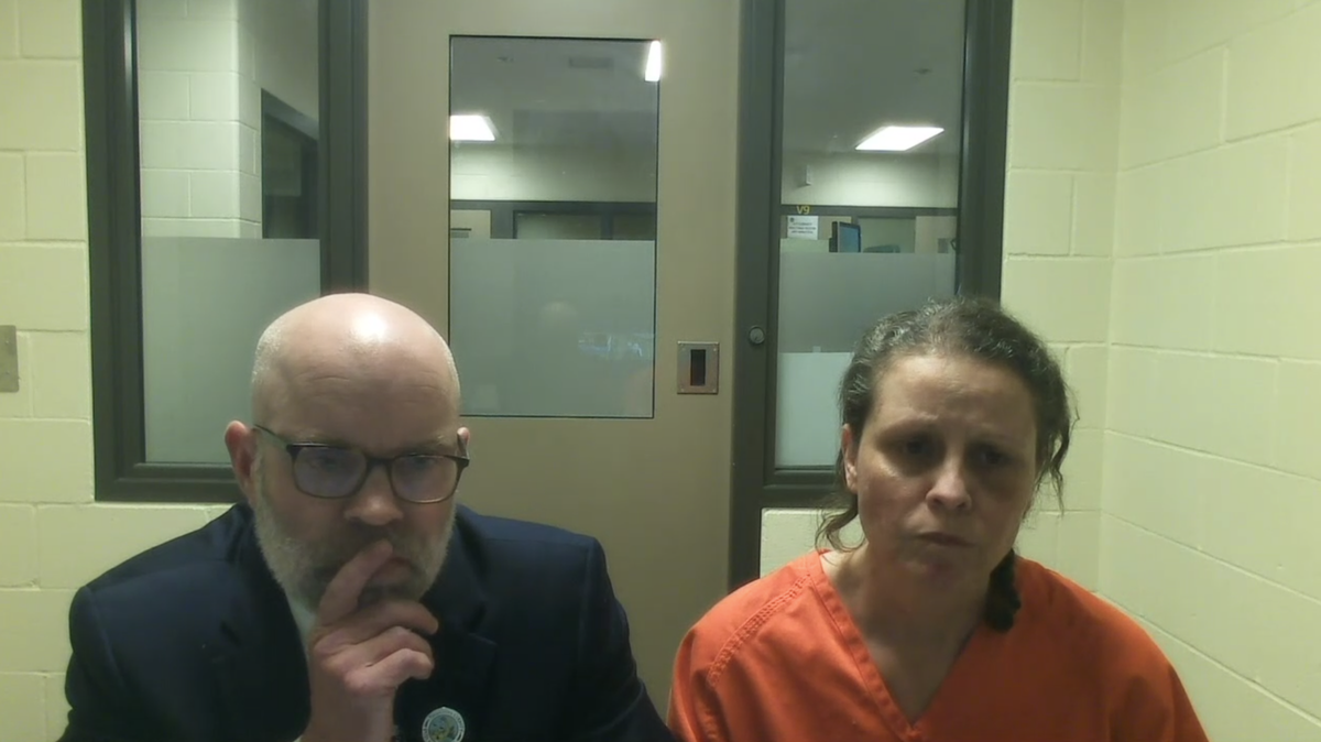 Tabitha Ramsey Gibson, 47, attends her preliminary appearance in Thurston County Superior Court on Monday, May 6, 2024. A Thurston County Judge John Skinder set her bail at $1 million after finding probable cause for conspiring to commit murder in the April 16 shooting death of Gaylord Travis Sayers, 56.