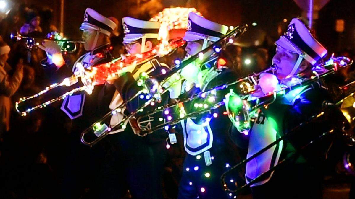 Hundreds of spectators lined the streets around Lacey’s Huntamer Park for the lighted vehicle parade in 2022. The traditional lighting of the Christmas tree followed.