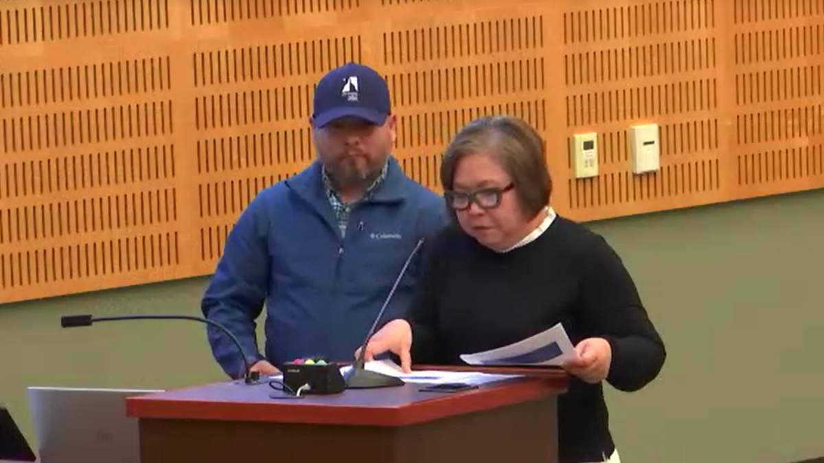 Thanh Jeffers, Public Works deputy director, and Jaime Mastache, Fleet Operations supervisor, discuss plans for the Olympia Police to expand its fleet by 12 new electric vehicles using Public Safety Tax dollars. 