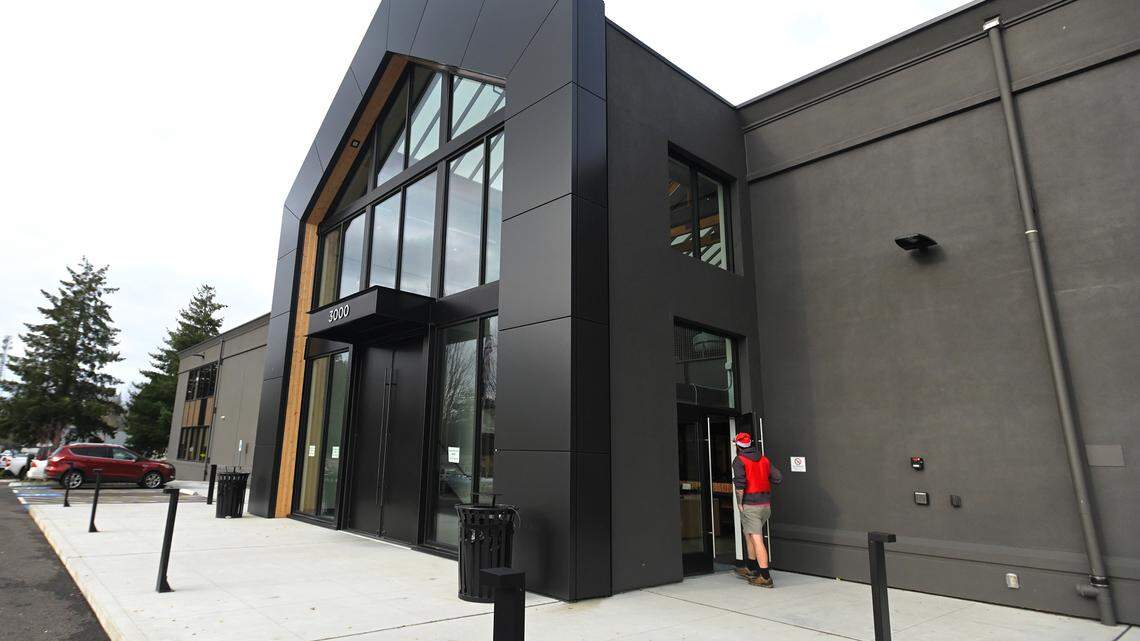 Assistant County Manager Robin Campbell gives a tour of The Atrium, Thurston County’s 90,000-square-foot office complex at 3000 Pacific Ave. in Olympia.