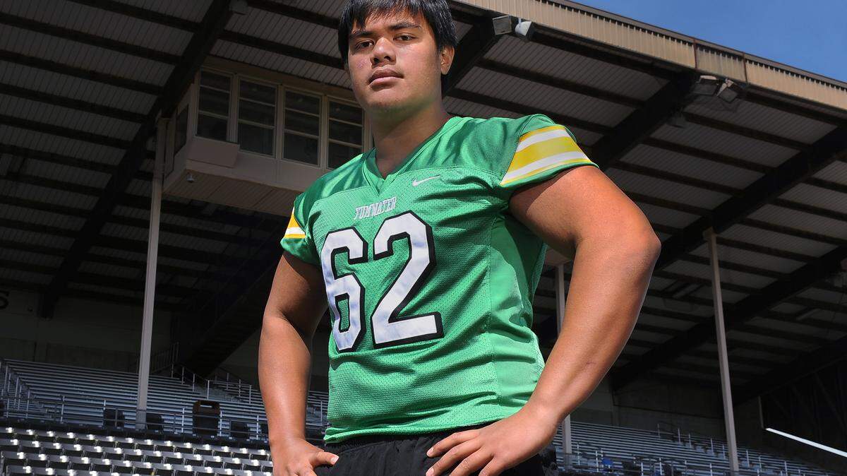 Tumwater senior Jacob Schuster is The Olympian’s 2021 All-area football Player of the Year. He will be playing his collegiate game at the University of Minnesota next season. photo taken April 29, 2021 in Tumwater Stadium