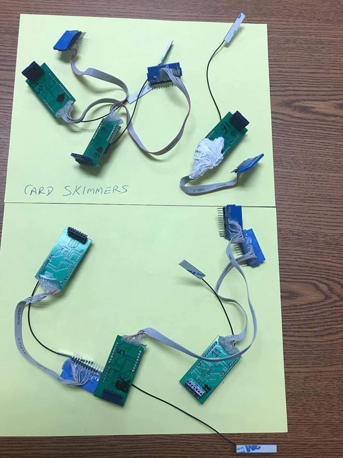 Card skimmers are installed on ATMs and fuel pumps to capture the bank account information or PINs of cardholders.