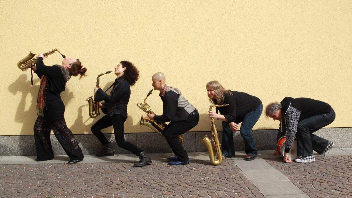 The Tiptons Sax Quartet and Drums, founded by singer, composer and multi-instrumentalist Amy Denio of Seattle, will play at Olympia’s Rhythm & Rye on Monday night.