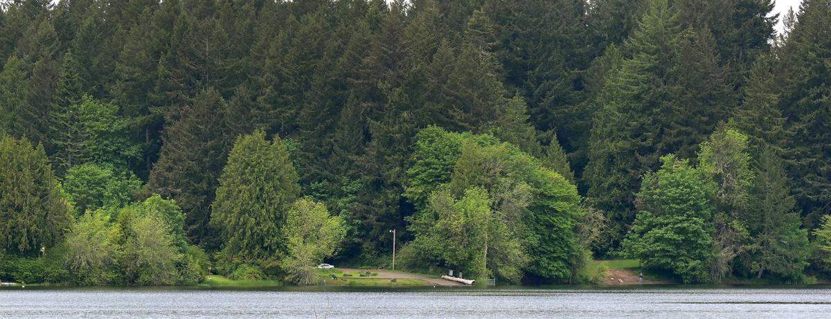 May 25,2022 photo showing the Hicks Lake Boat Launch and Wanschers Park (on right)