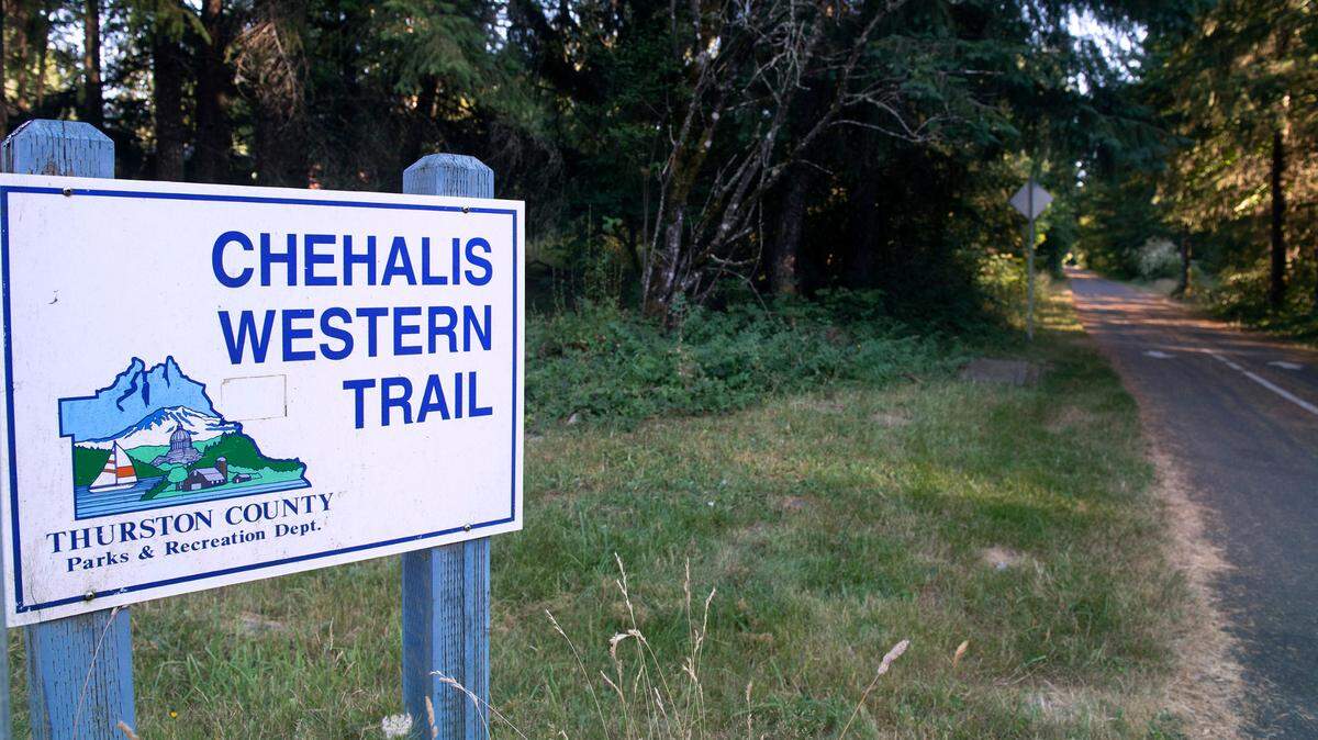 A portion of the Chehalis-Western Trail will soon close from 89th Avenue to 113th Avenue south of Tumwater, Washington, on Thursday, July 15, 2021. A walking bridge and overlook will be built to replace culverts that carry Spurgeon Creek underneath the former rail line.