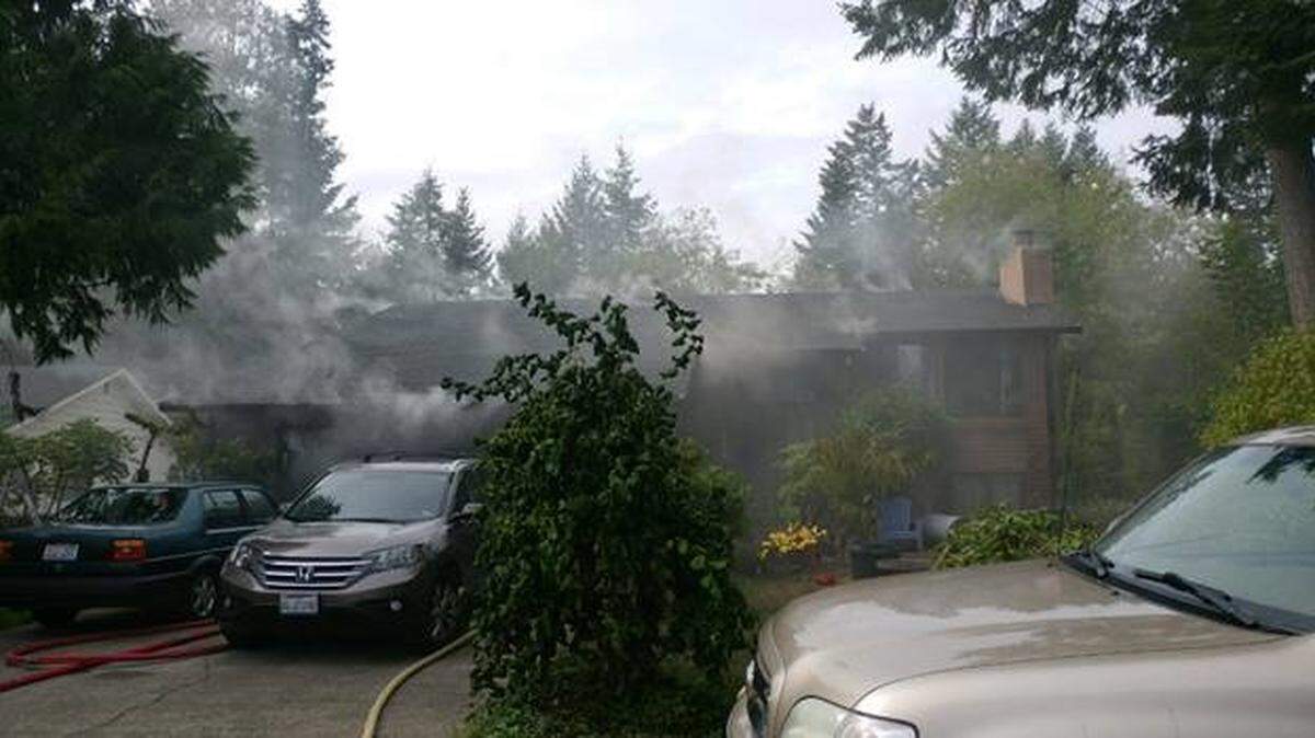An Olympia residence was damaged by fire Friday afternoon after a plumbing contractor used an open flame to solder a copper pipe, according to the Olympia Fire Department.