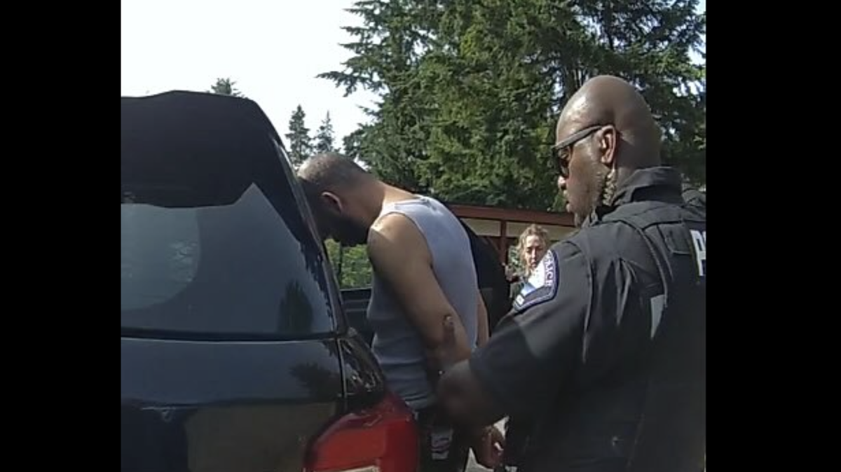 Lacey police arrested a 53-year-old man on suspicion of kidnapping and assaulting a woman who was selling books door-to-door on Wednesday, June 11.