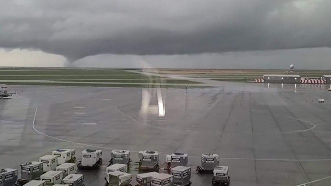 A giant waterspout spotted Saturday near Vancouver International Airport in British Columbia triggered a brief tornado watch, according to the CBC.
