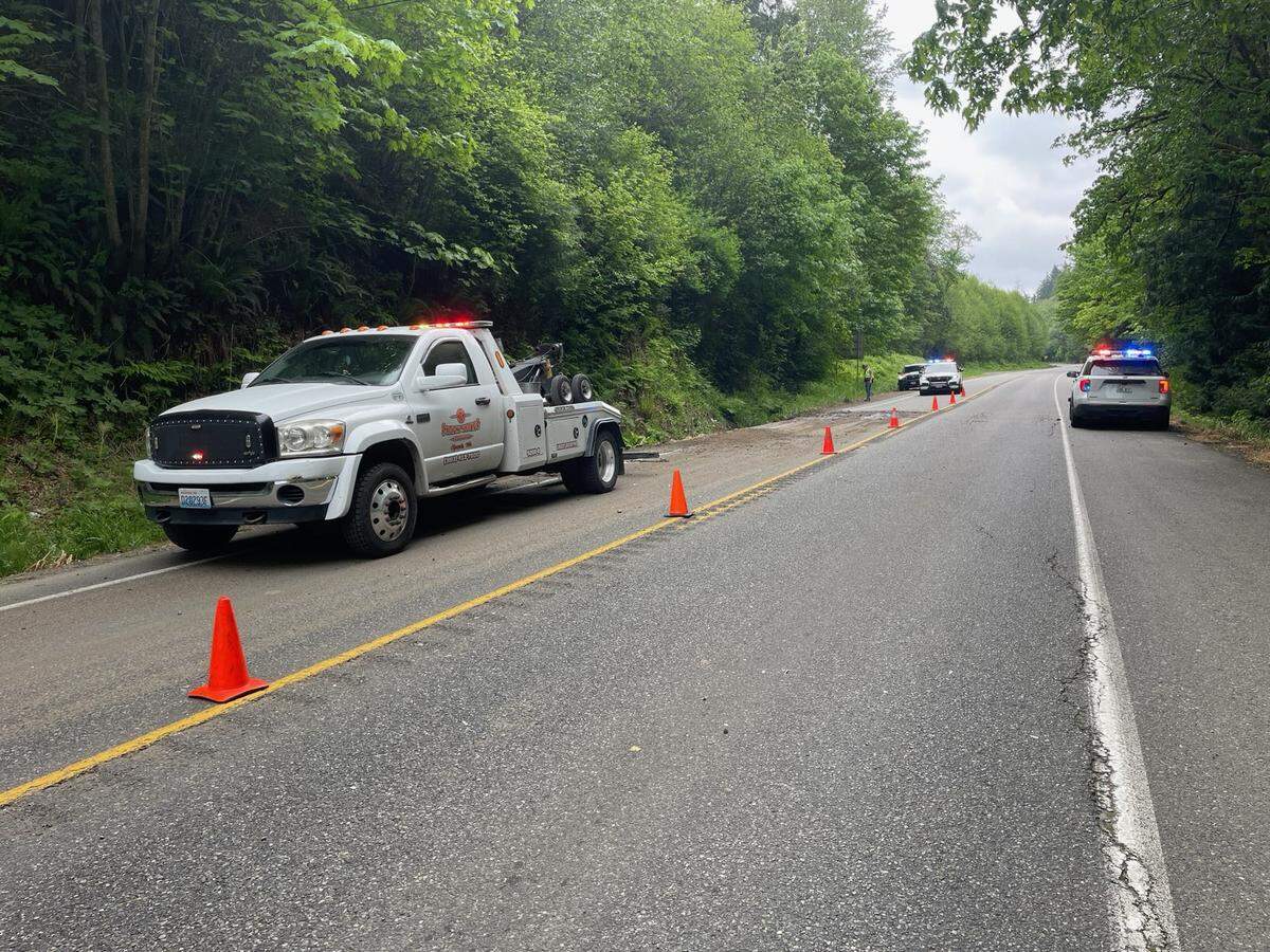 A 31-year-old Auburn woman was seriously injured when her pickup left U.S. Highway 101 north of Shelton.