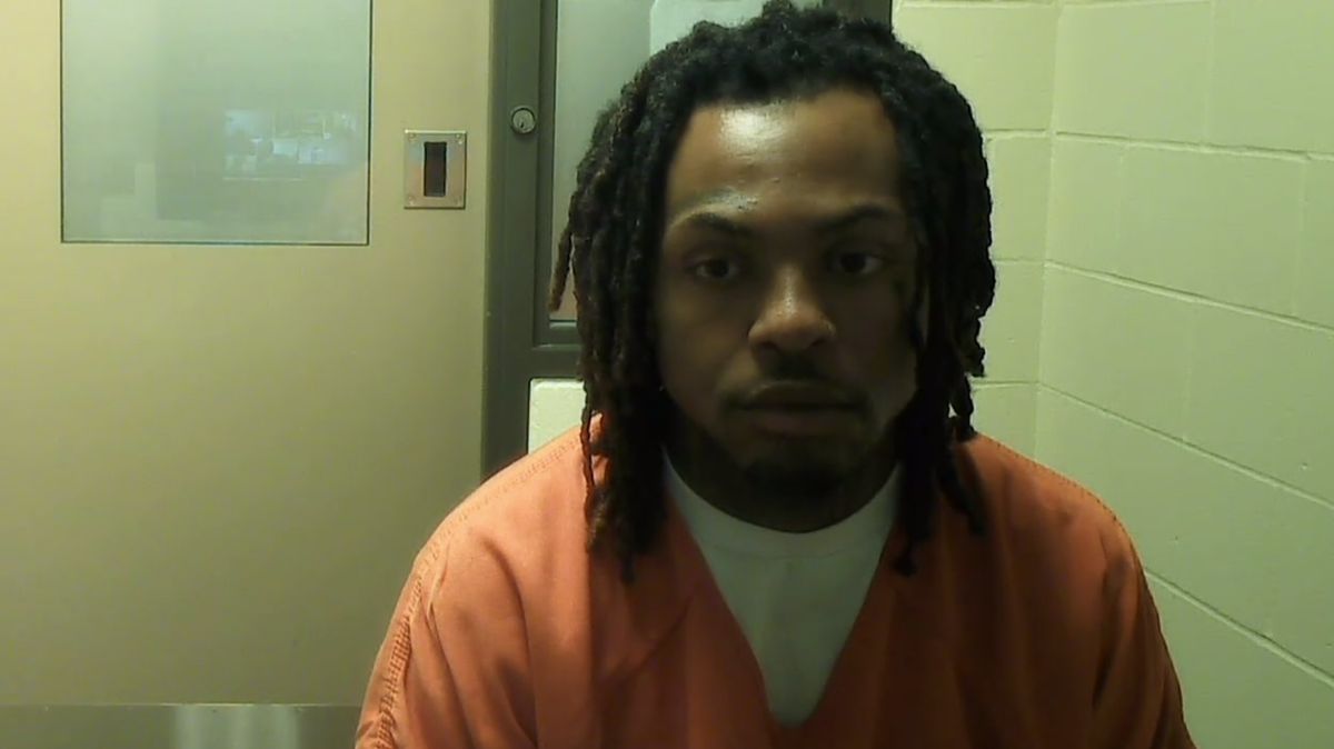 Vernon L. Ward, 29, virtually attends his preliminary appearance in Thurston County Superior Court on Wednesday, March 22. Prosecutors accused him of two counts of first-degree robbery, one count of second-degree burglary and one count of first-degree unlawful possession of a firearm in connection with two convenience store robberies.