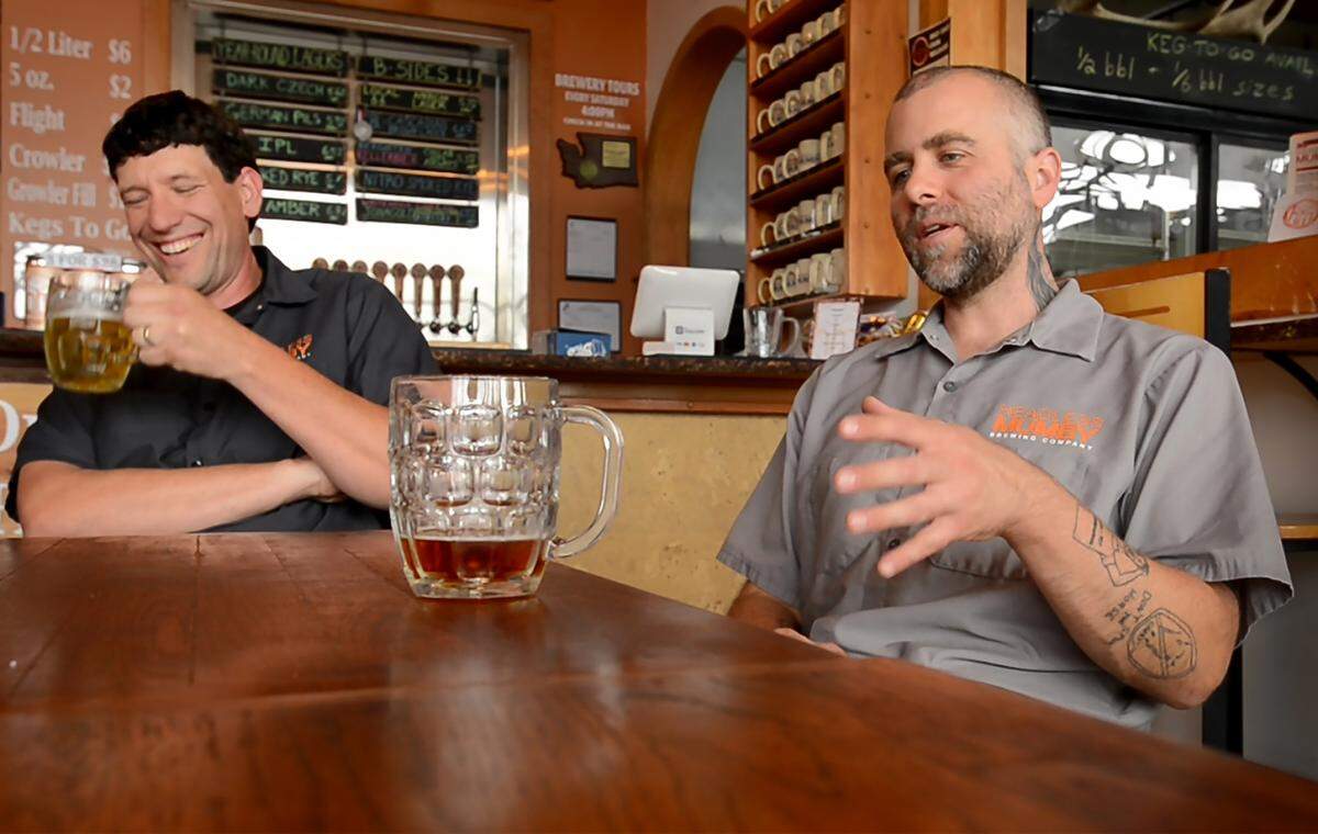 Headless Mumby Brewing Co. co-owners, Alex Maffeo (left) and Keith Ciani opened their west Olympia brewery in November 2018.