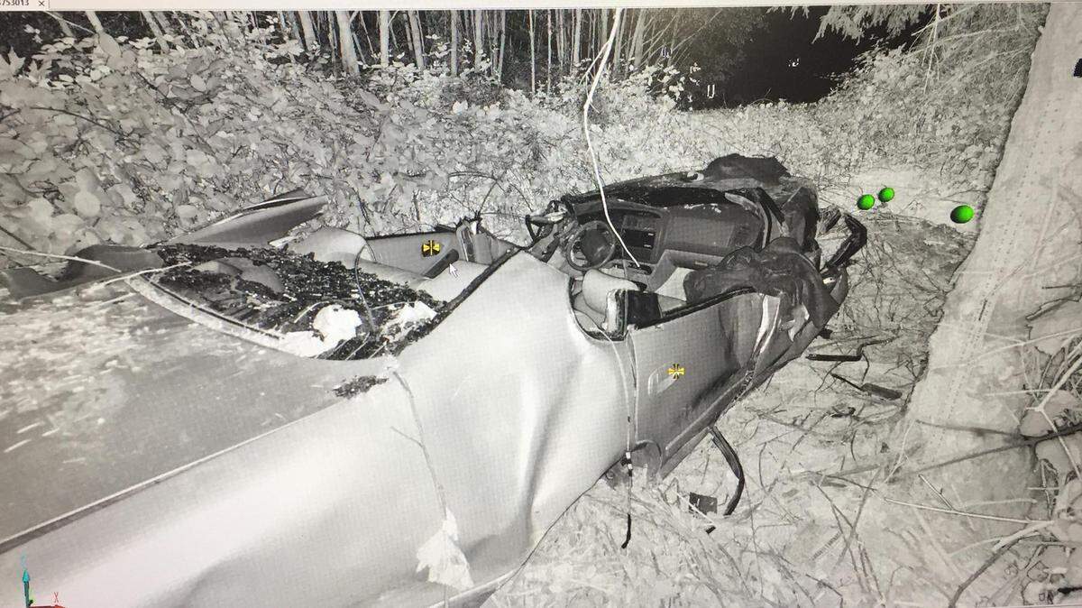 The Thurston County Sheriff's Office used a laser to scan the scene after the crash on Tono Road Southeast Saturday night.