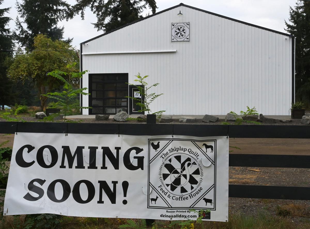 The new Shiplap Quilt, Feed & Coffeehouse located at 9313 Yelm Highway SE near Meridian Rd. SE. According to the Yelm-based company’s Facebook page the anticipated opening will be around mid-November 2022.