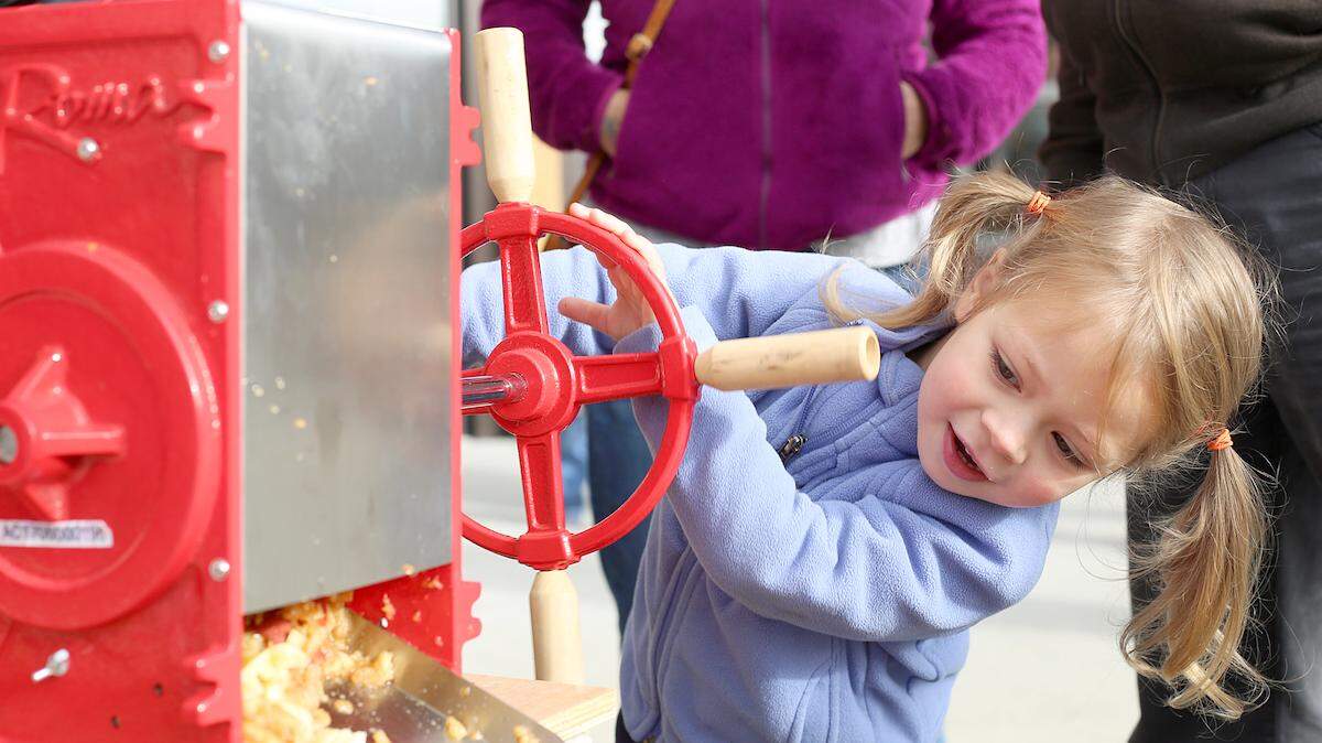 Children can learn how to press apples into cider during the weekend at Boo Bash at the Hands On Children’s Museum in Olympia.