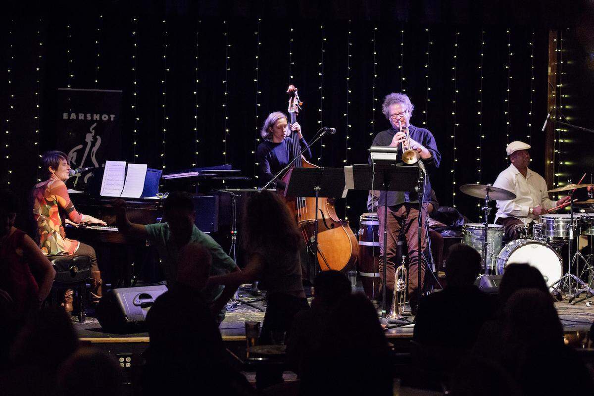 Clave Gringa performs at the 2018 Earshot Jazz Festival. The concert featured all original tunes by singer and pianist Ann Reynolds.
