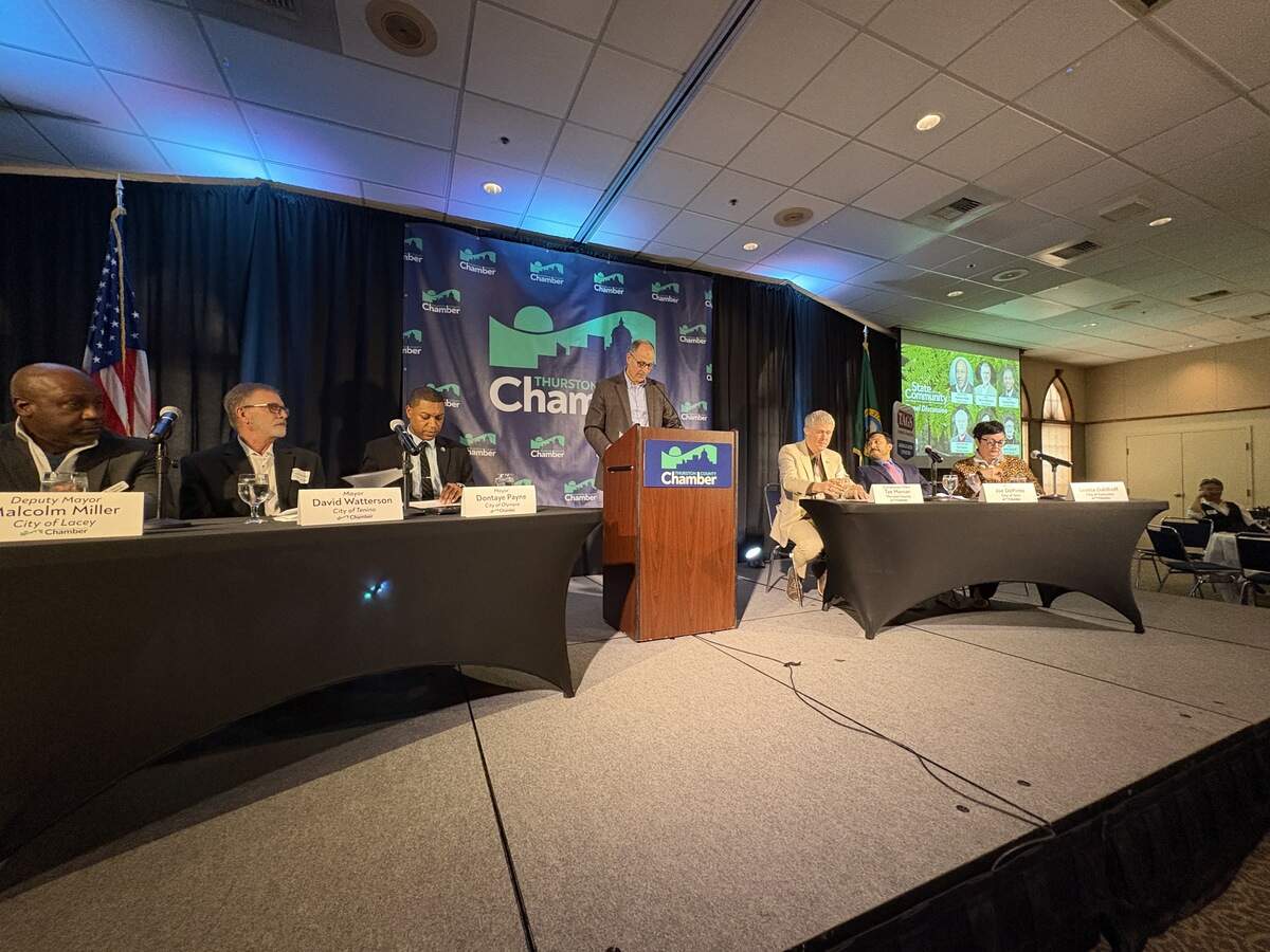 Several elected officials from Thurston County gathered Wednesday for the Thurston County Chamber of Commerce’s “State of the Community” address.