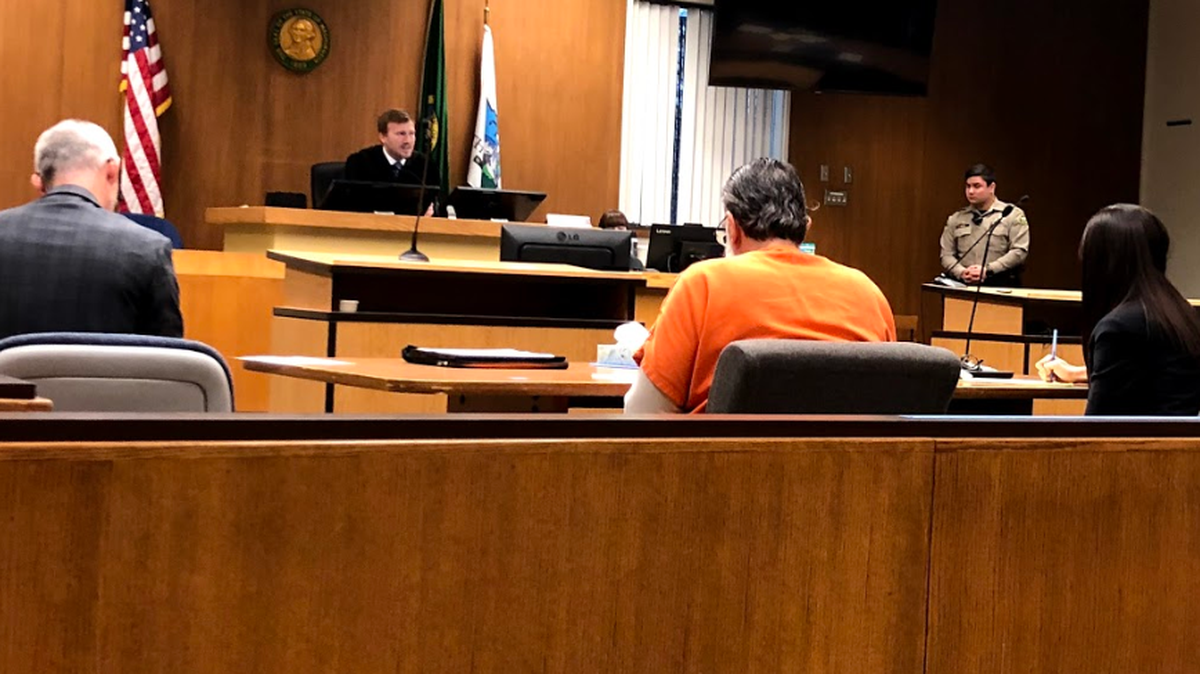 Bryan M. Owens, 60, appears in front of Thurston County Superior Court Judge Chris Lanese for his sentencing April 22.