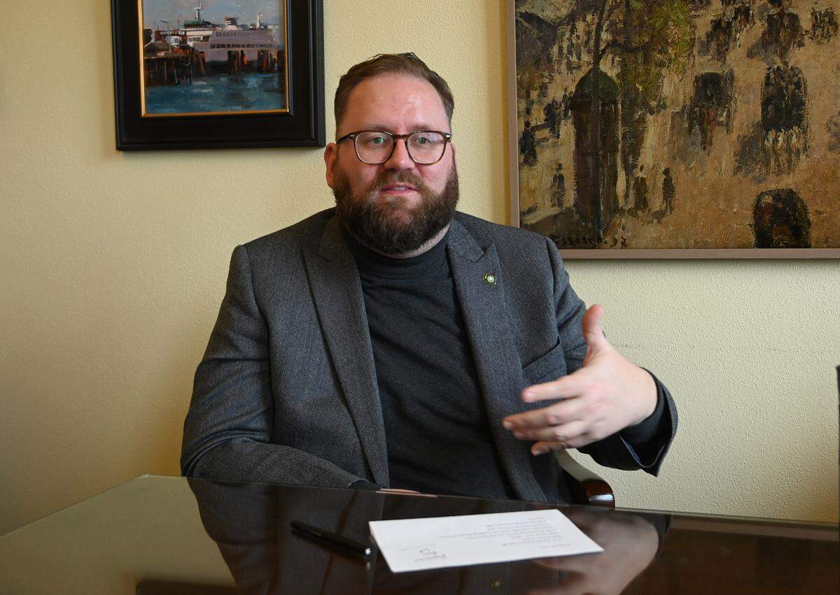 In a March 19, 2025 interview in Olympia, Wa. Senator Marko Liias gives an overview of the state transportation budget during the legislative session.