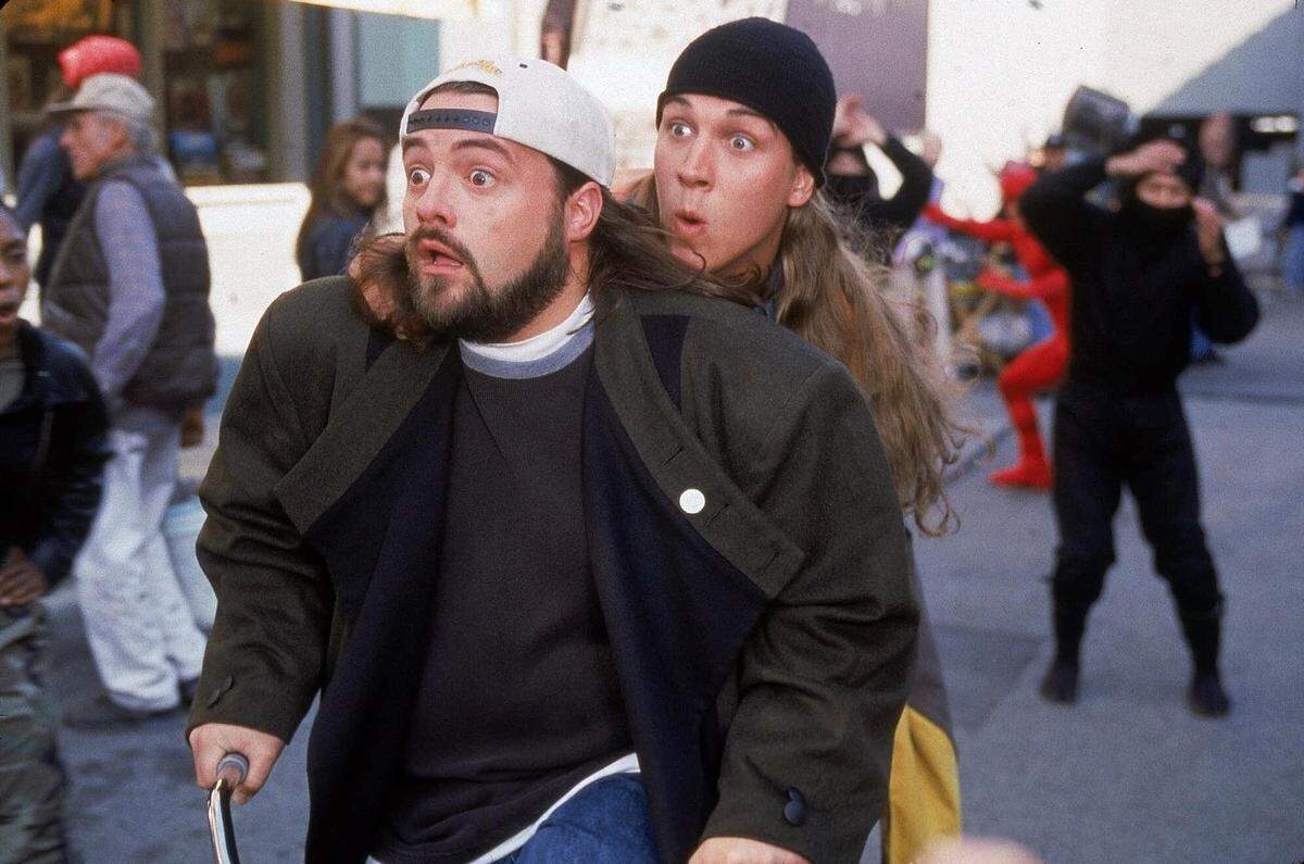 Kevin Smith (Silent Bob), left, and Jason Mewes (Jay) go to Hollywood to sabotage a movie in ‘Jay and Silent Bob Strike Back.’ Smith will be in Olympia Tuesday for the “Jay and Silent Bob Reboot” Roadshow.