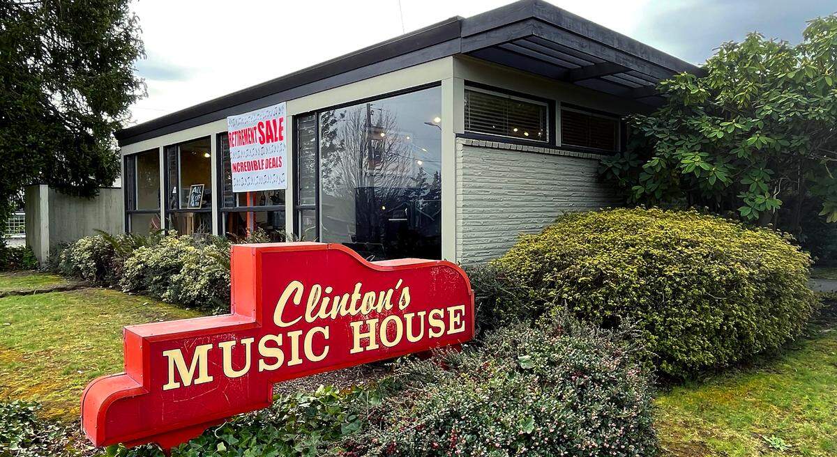 April 10, 2025, photo of Clinton’s Music House in west Olympia.