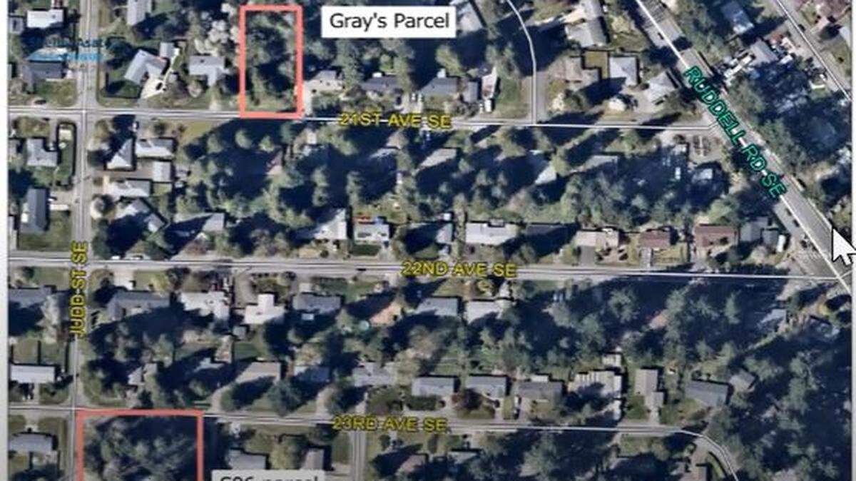 The map shows two locations that a company will drill for water in September. Lacey City Council awarded that contract on Thursday.