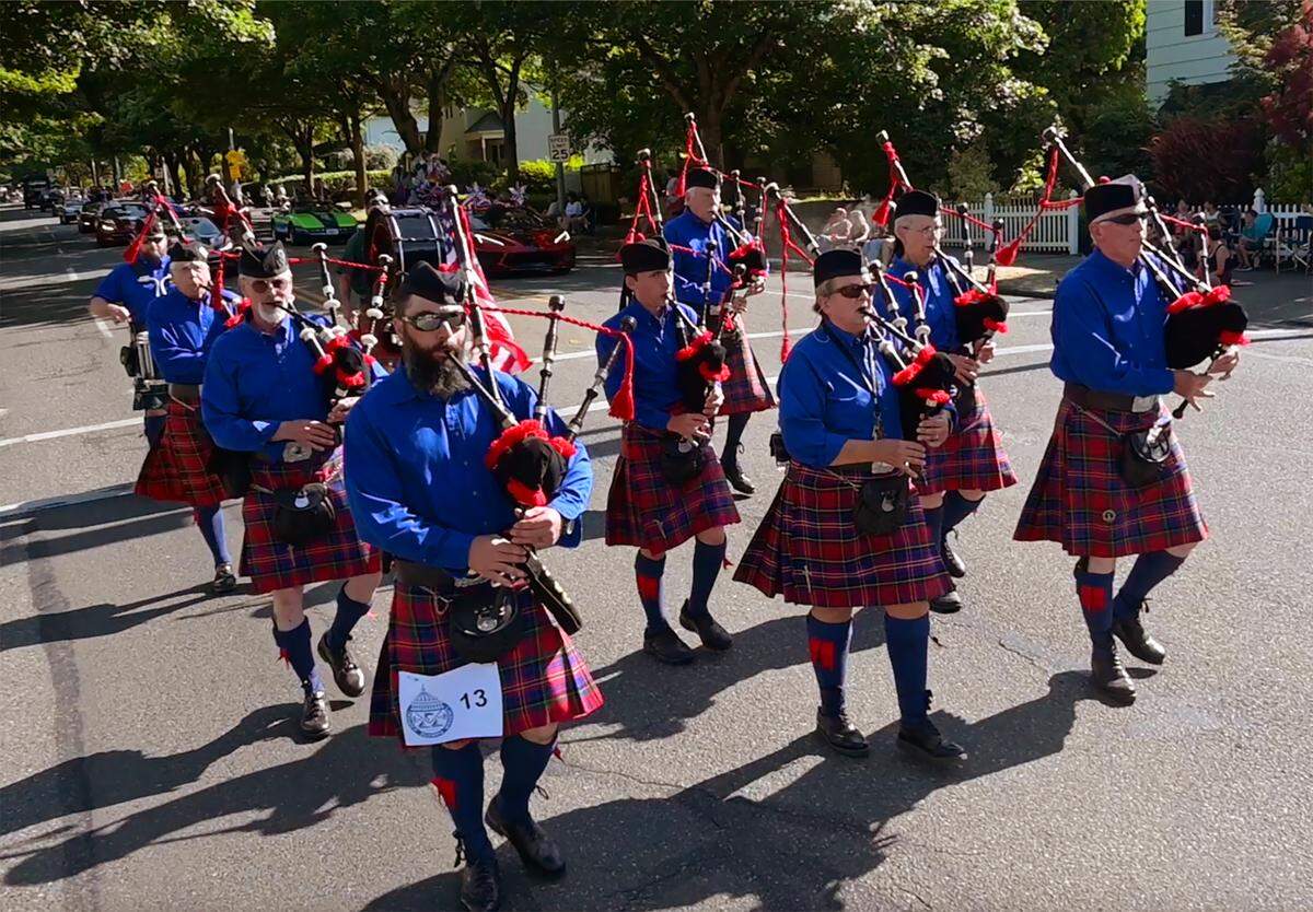 The Olympia Highlanders Bagpipe and Drum Corps joined hundreds of other participants on a 90-degree Saturday for the 2023 Capital Lakefair Parade.