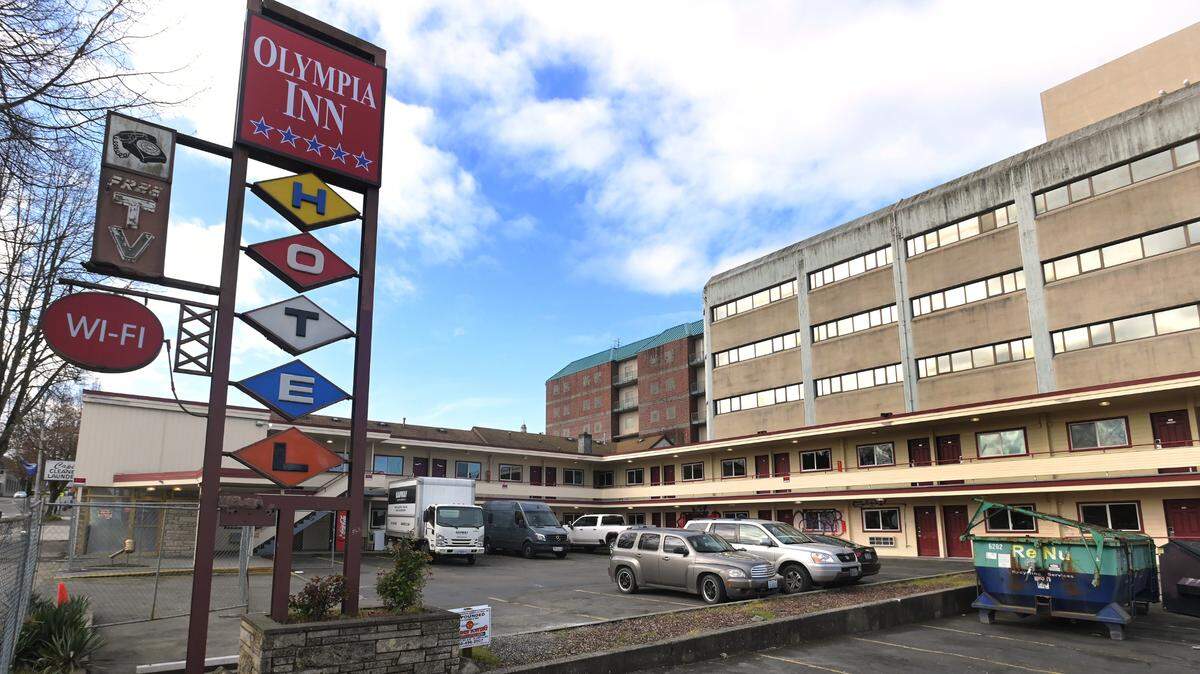 The Olympia Inn located in downtown Olympia has been purchased by Interfaith Works, which bought the property in March and plans to convert it into permanent supportive housing by the summer. Photo taken April 3, 2024