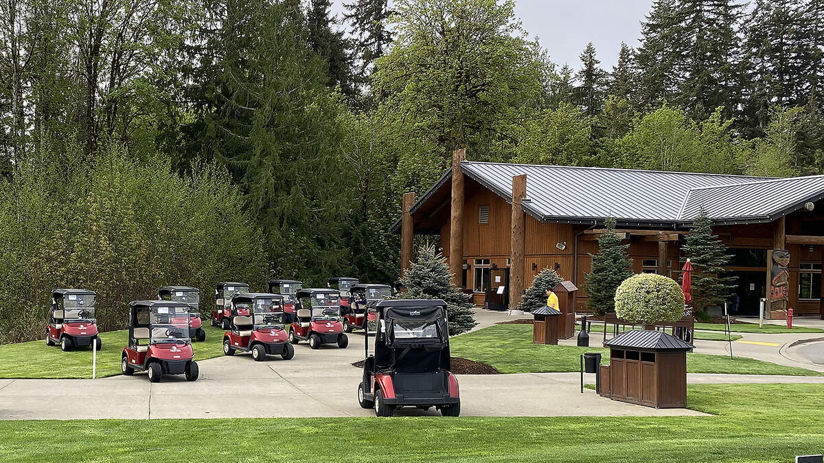 Salish Cliffs Golf Club reopened Tuesday, with restrictions on use of carts and other social distancing measures.