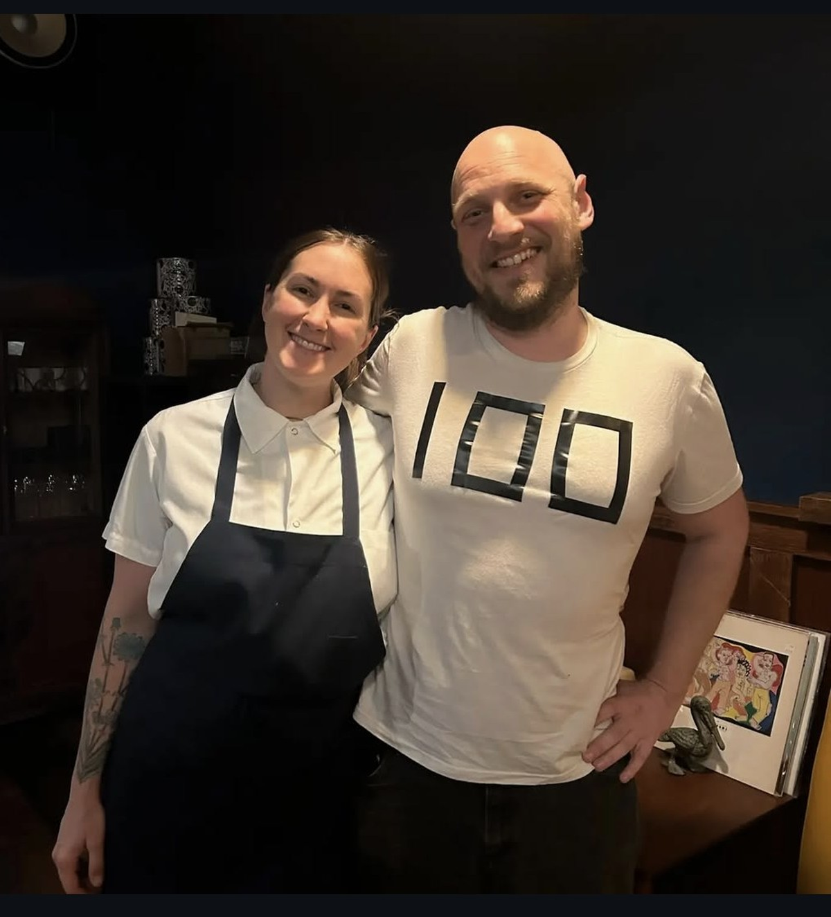 Chicory chef Elise Landry and Greg Saunders celebrated Saunders’ 100th reservation in September 2024.