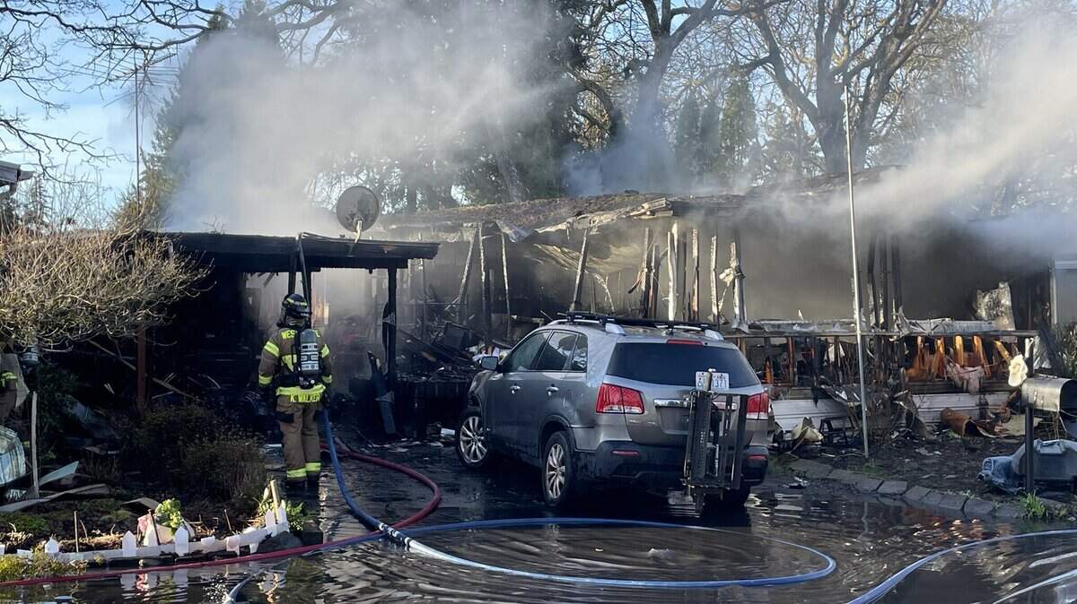 Three people were hospitalized after a fire destroyed a Lakewood residence on the 3200 block of 85th Street South.