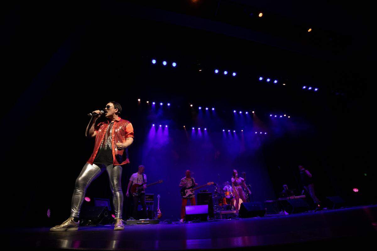 Jerod Nace channels Freddie Mercury as part of the band Mercury Rising, Olympia’s own Queen tribute.