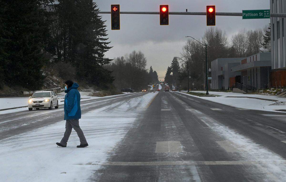 A light dusting of snow made for some slick conditions along Martin. Way East in this file photo.